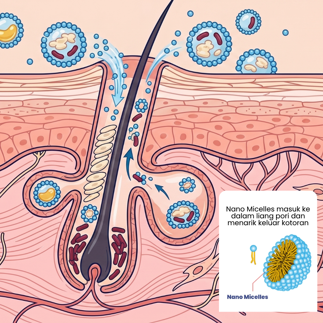 Teknologi Nano Micelle — Pori Bersih