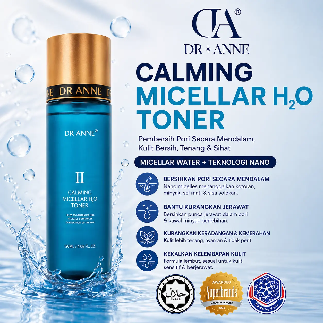 cara atasi jerawat yang senang micellar water